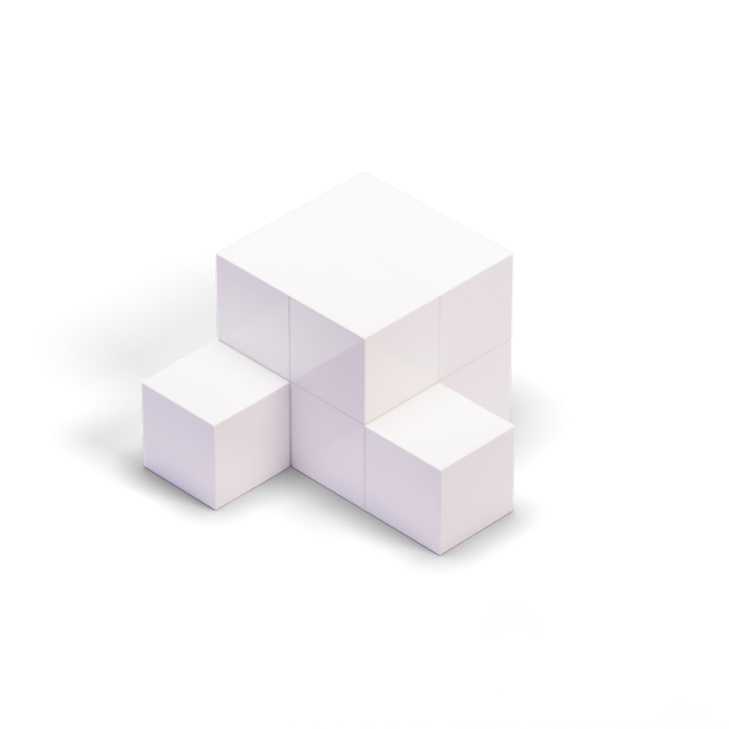 Cubes assembled into the converged target state.
